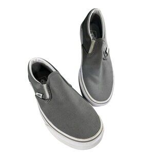 Vans Classic Gray Slip-On Skate Shoe Sneakers Womens 8 Mens 6.5